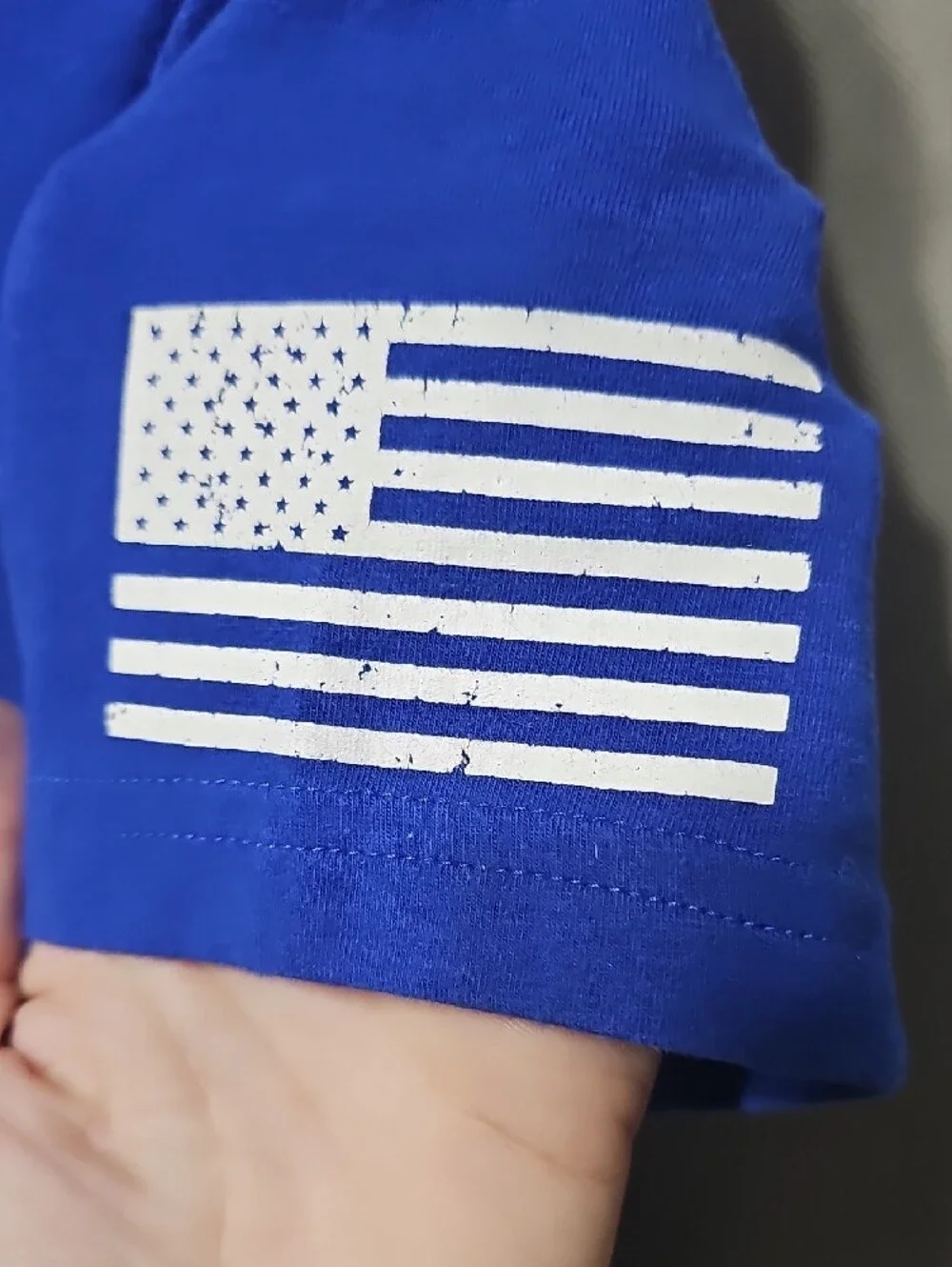 Under Armour Royal Blue Short Sleeve Performance Tee with Flag Detail